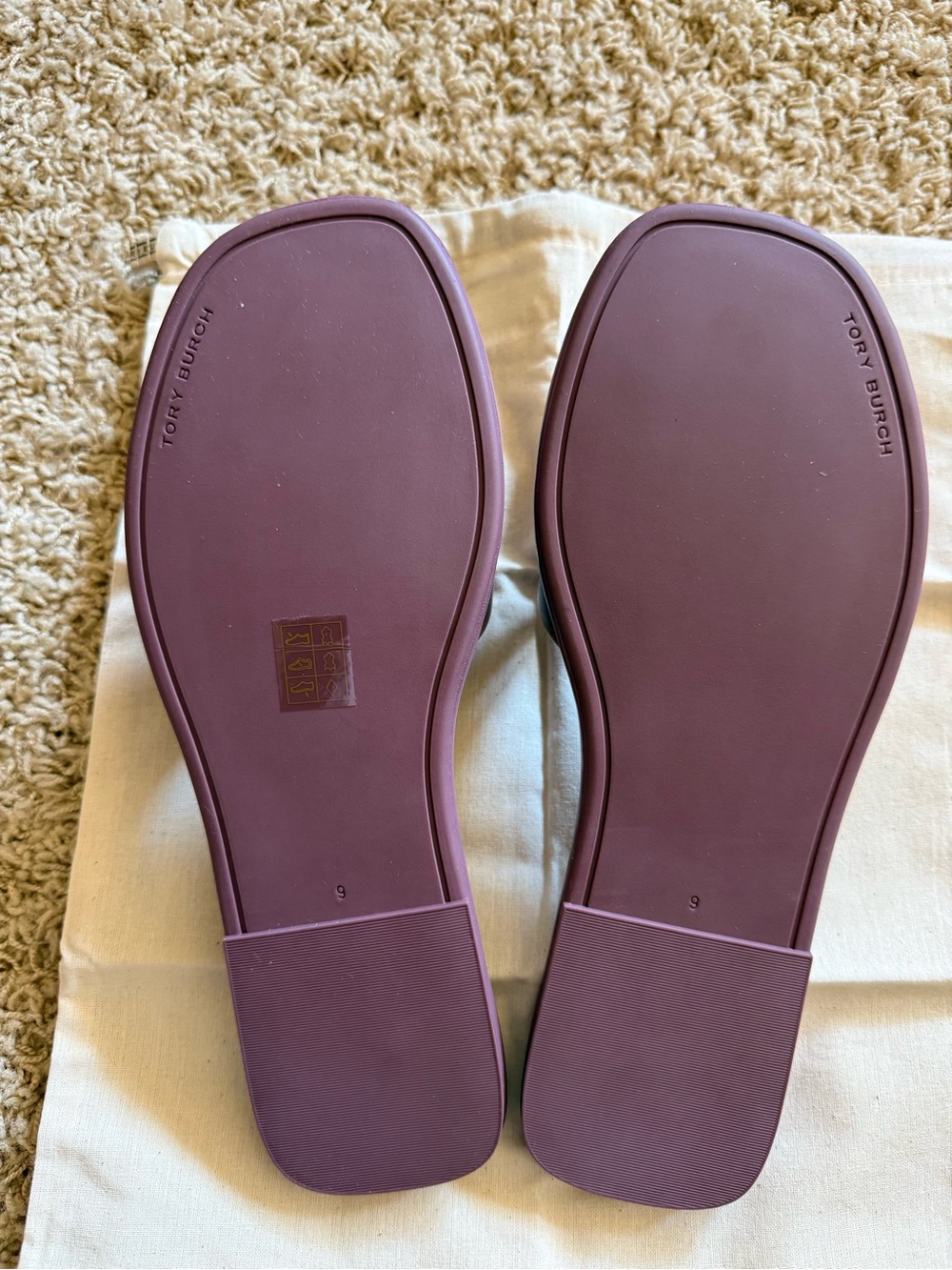 Tory Burch Lilac Logo Slide Sandals - Picture 4 of 6